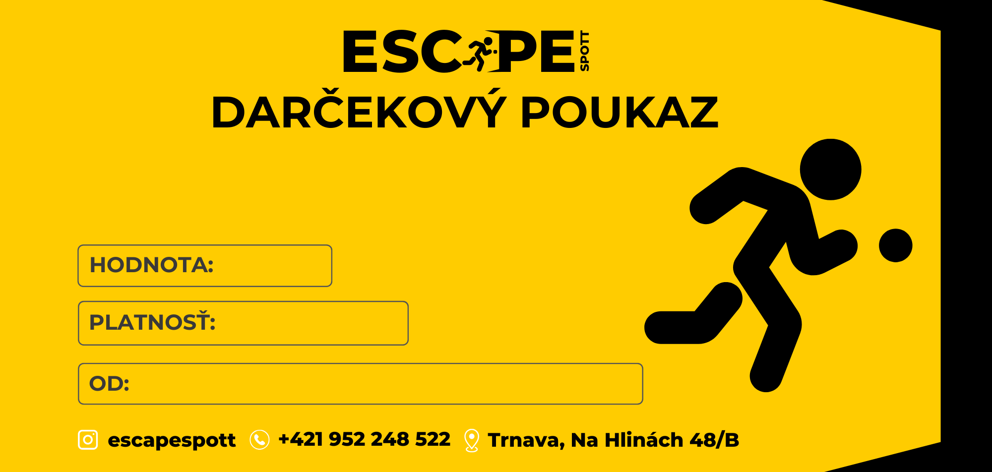 Darčekový poukaz ESCAPE SPOT
